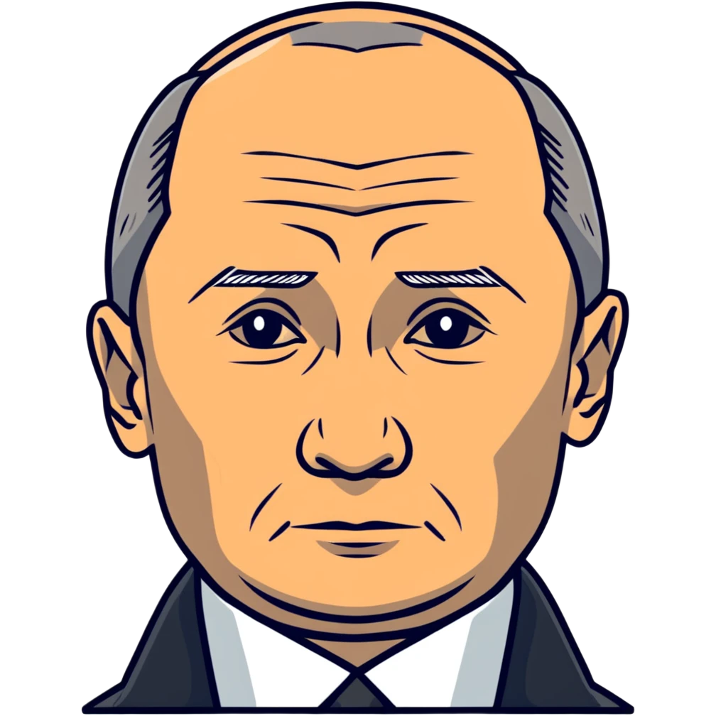 Vladimir Putin, Russian president, with serious face emoji