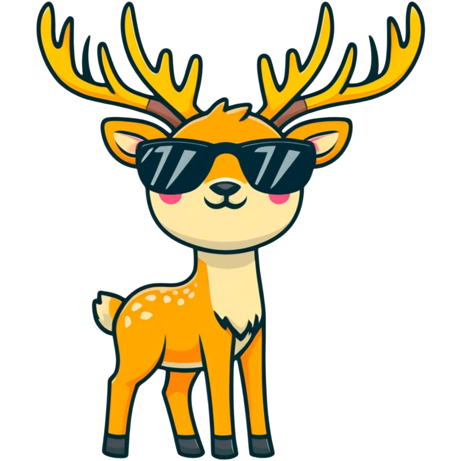 deer with sunglasses  emoji