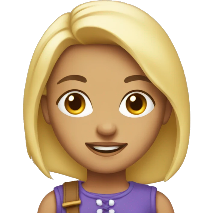 A gril with costume emoji
