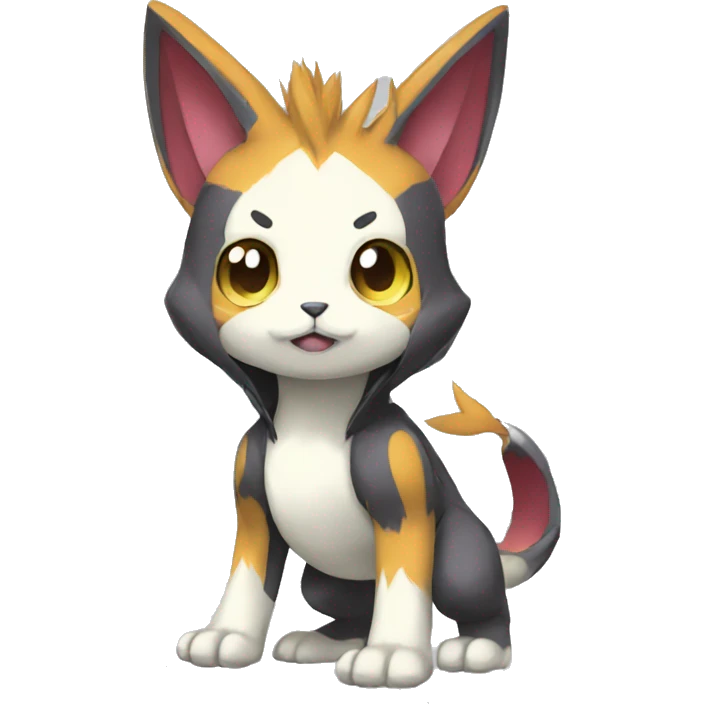 cute kawaii cool edgy Digimon-Fakemon-animal full body emoji