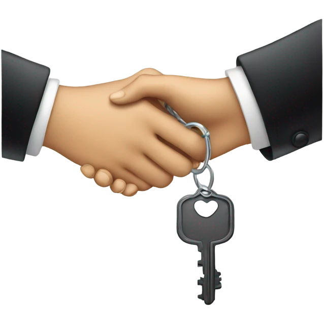 Hands holding elegant key emoji