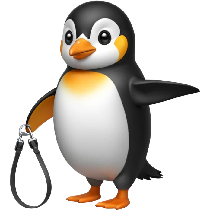 Penguin with leash emoji