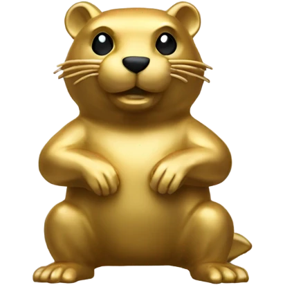 gold beaver statue emoji