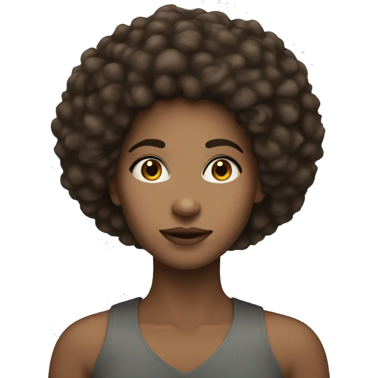 Poc girl with hair eyes brunette Afro hair  emoji