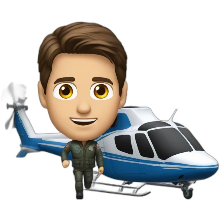 tom cruise sur un hélicoptère emoji