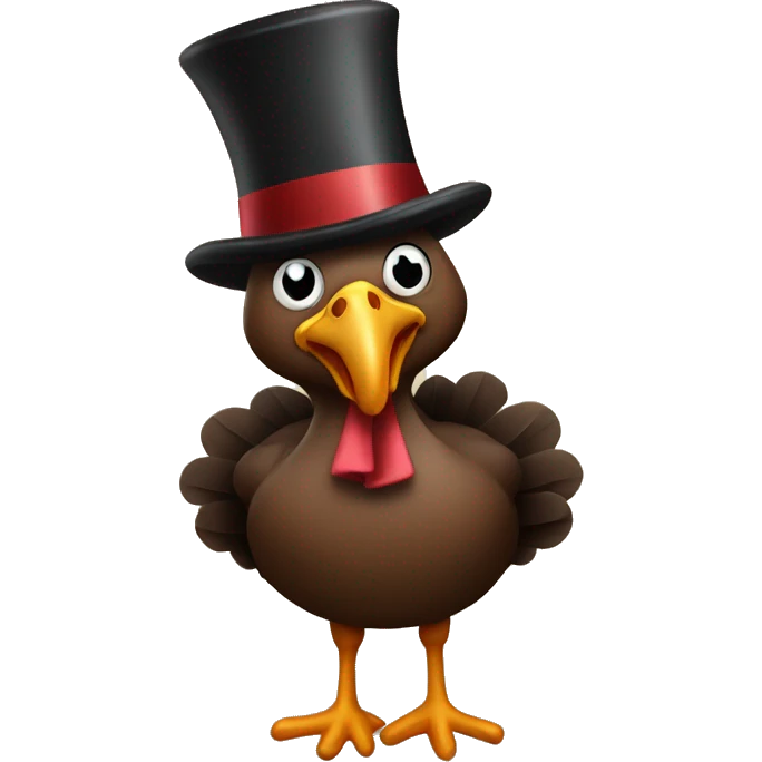Turkey with a top hat emoji