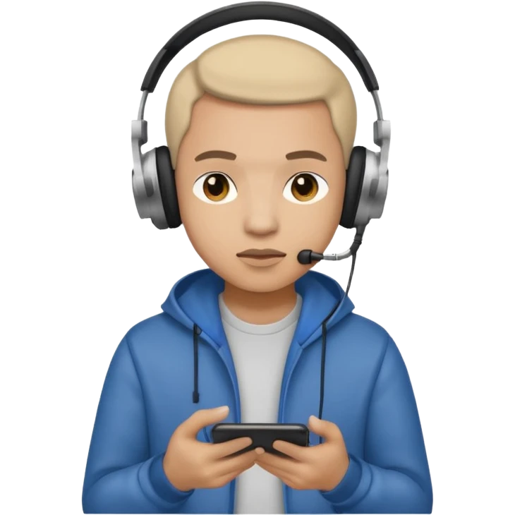 music artist with phone in his hand and being lil cautios emoji