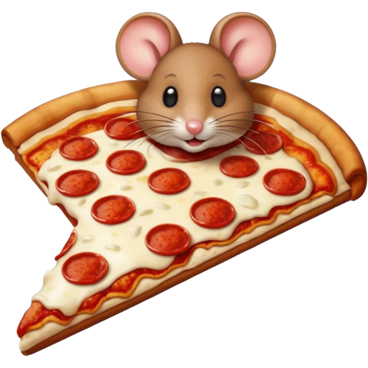 une souris sur une pizza emoji