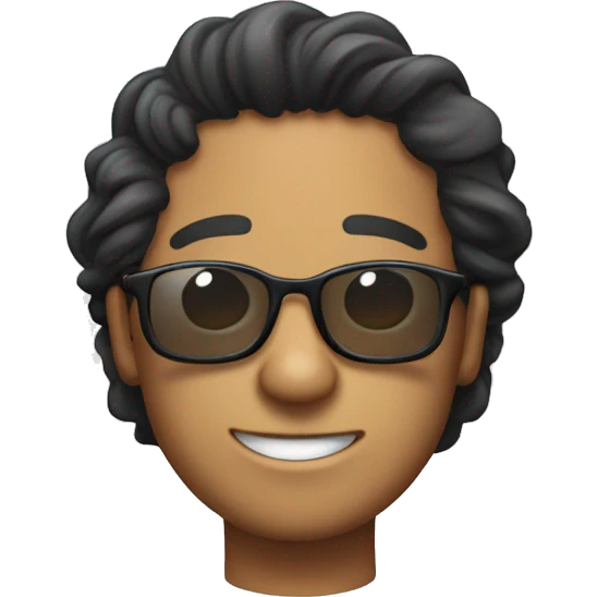 Un chico con gafas y cabello ondulado emoji