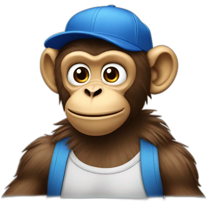 Monkey con gorra azul emoji