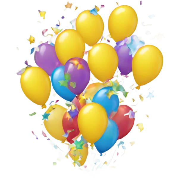 Confetti and balloons  emoji