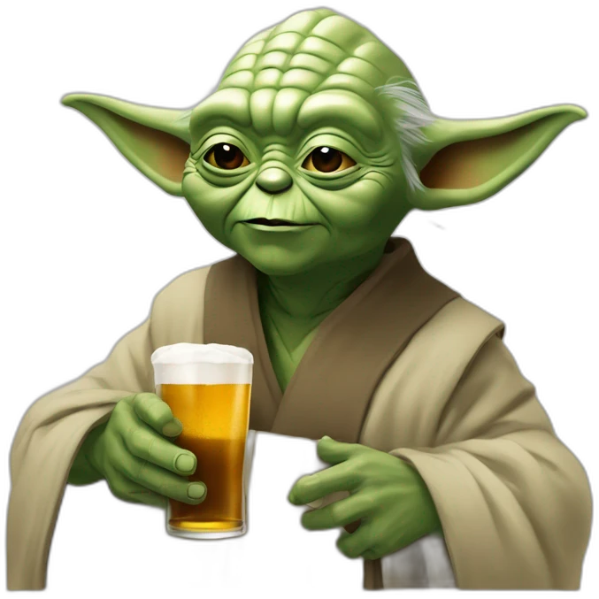 Maître Yoda qui boit une bière emoji