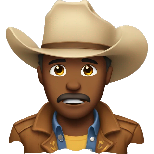 Cowboy crying emoji