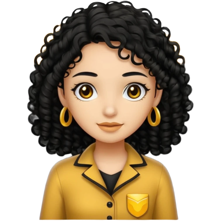 black transparent folder - with a canela skin girl with curly black hair logo  emoji