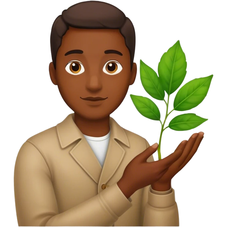 man with leaf in hand emoji