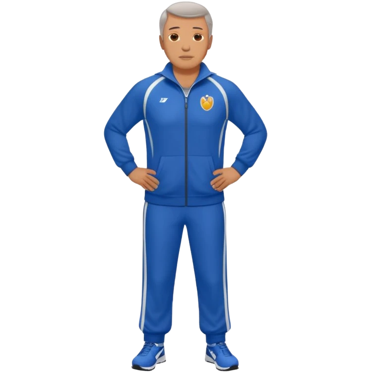 middle-aged track coach full length emoji