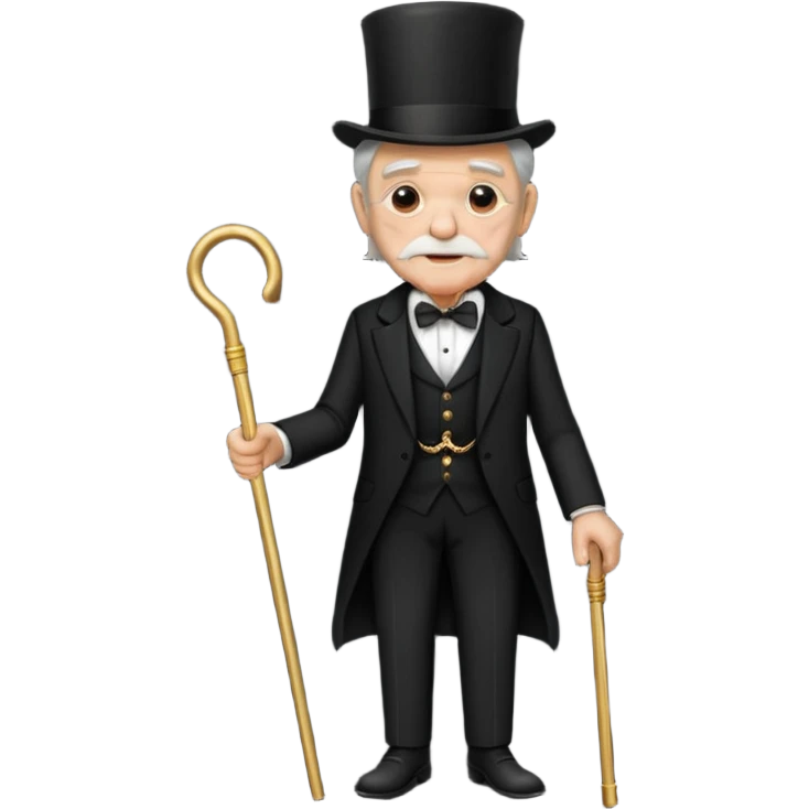old man with gold cane and top hat emoji