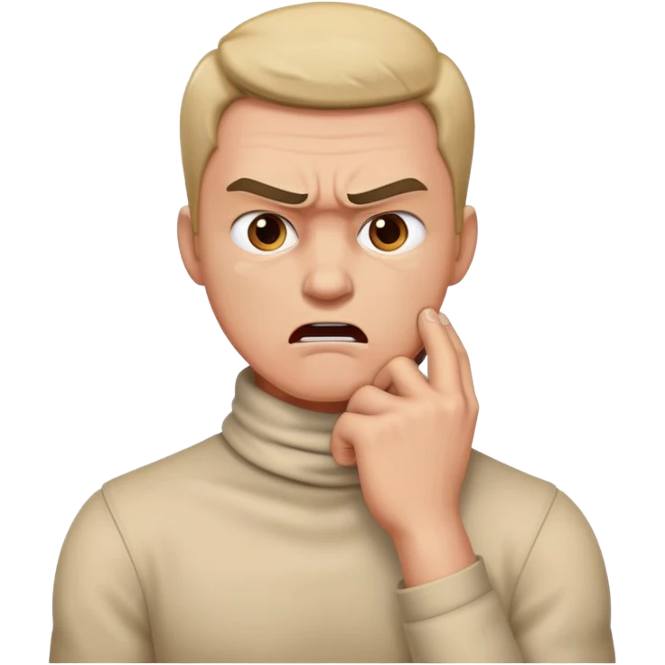 Guy holding neck angry emoji