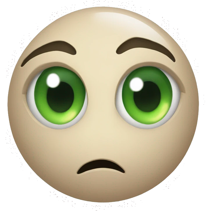 deformed  sphere with green eyes emoji