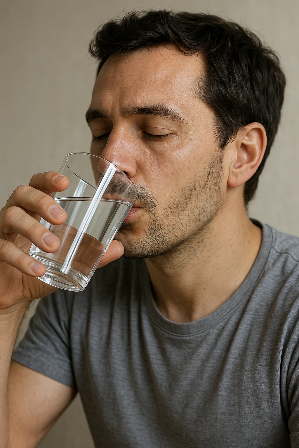 Uomo che beve acqua 300ml specifica emoji