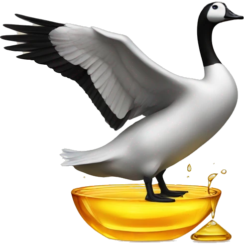 Goose collecting oil emoji