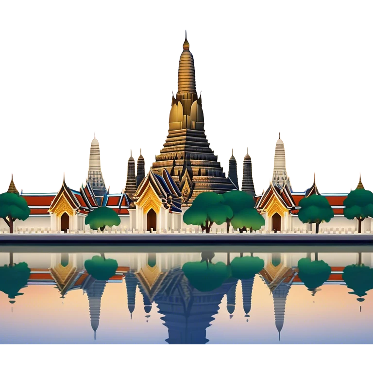 Cinematic Realistic Wat Arun Landmark Emoji, depicted with majestic temple spires illuminated against twilight rendered with intricate detail and soft, ethereal lighting. emoji