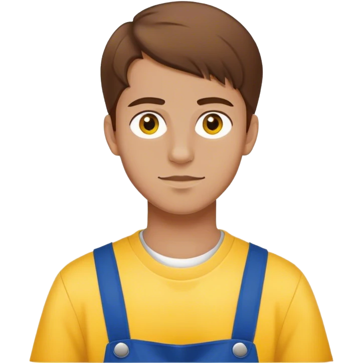 Lidl worker 18 years old brown hair male yellow skincolor emoji