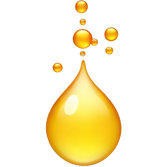 a droplet behind a molecule emoji