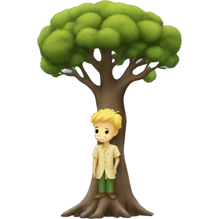 The little prince by the baobab tree emoji