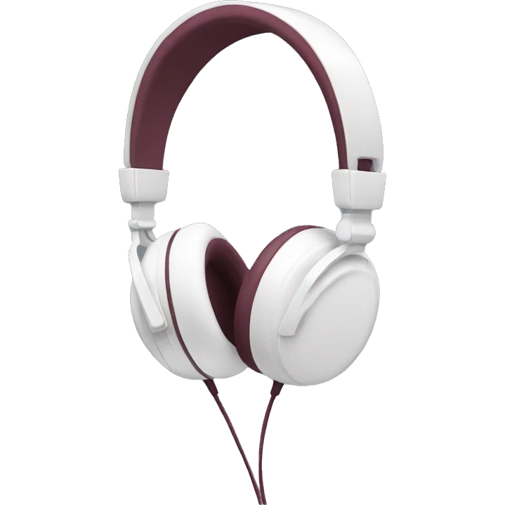 White headphones with maroon bow emoji