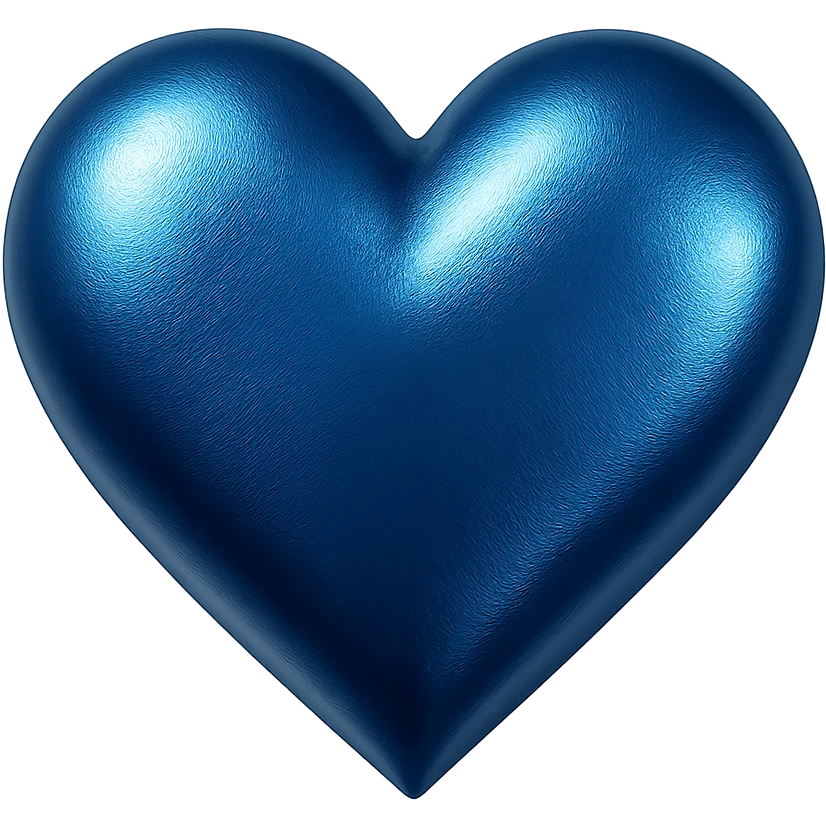 heart with a metallic sapphire blue finish emoji