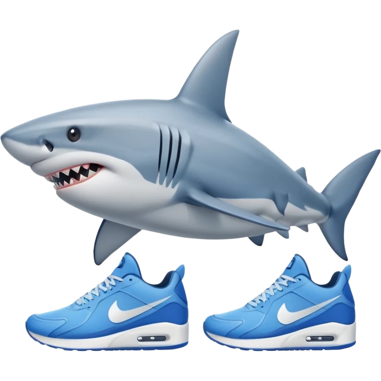 Shark with 3 feet wearing Nikes emoji