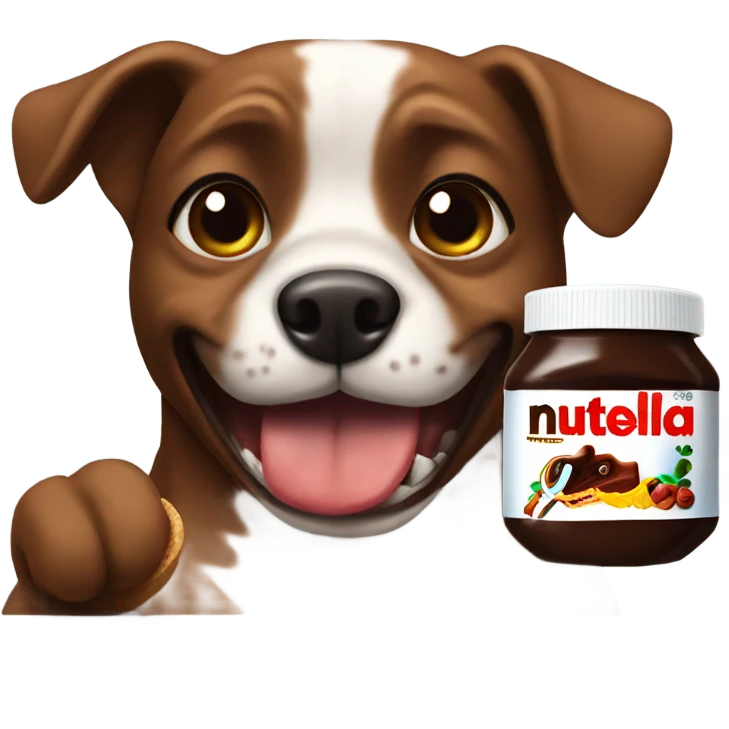 Dog eating Nutella  emoji