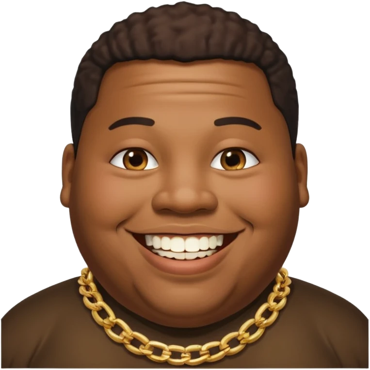 Fat black man with half of missing front tooth emoji