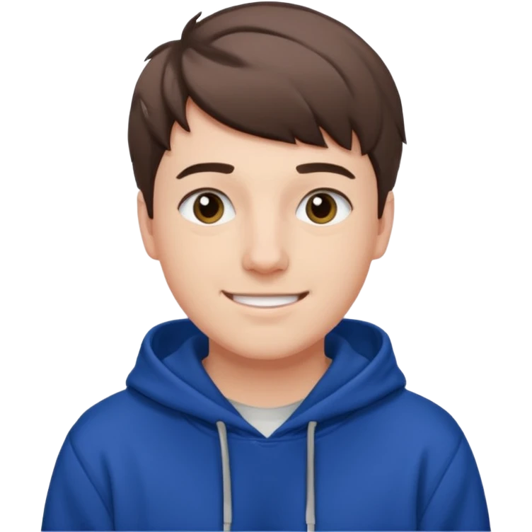 Draw MrBeast in casual hoodie with short hair & friendly smile. emoji