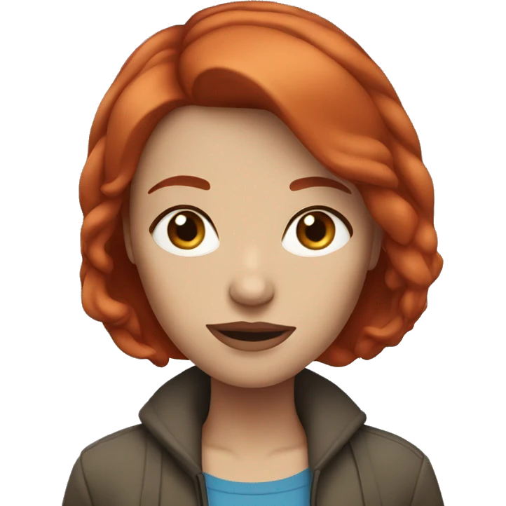 woman with short red hair and blue eyes  emoji