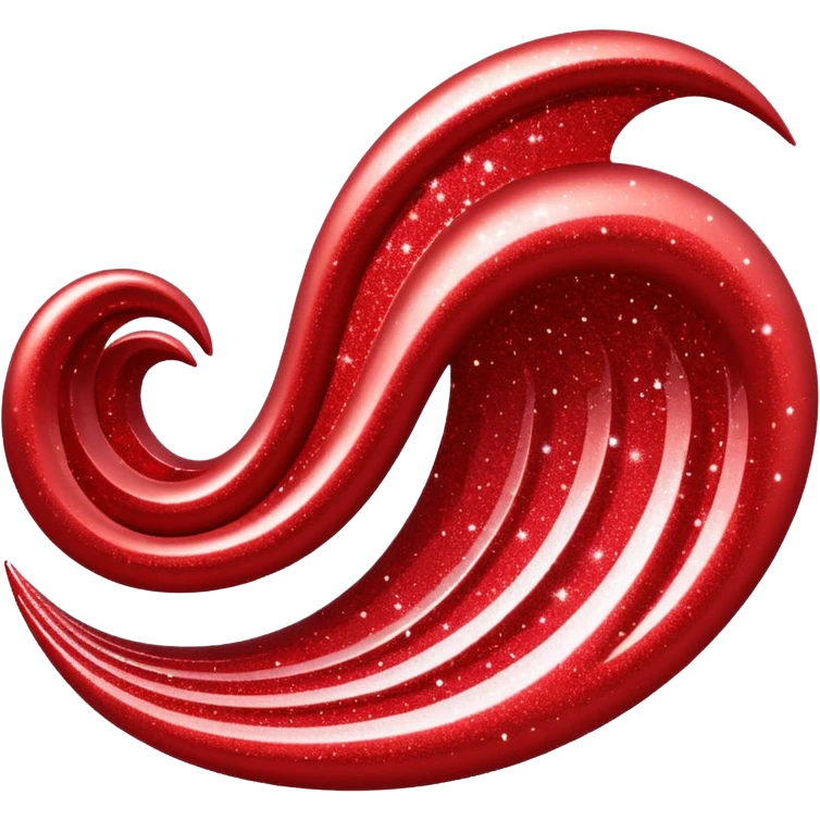red glitter wave emoji