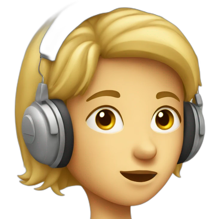 young traveller listening to audio emoji