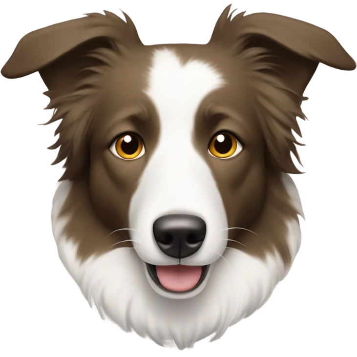 A sand and White border collie with falling ears and short haïr emoji