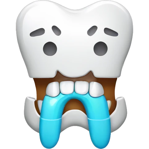 Emoji with dental orthodontics bracket emoji
