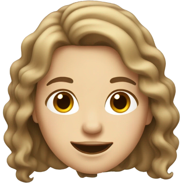 white woman with brown long wavy hair wink emoji