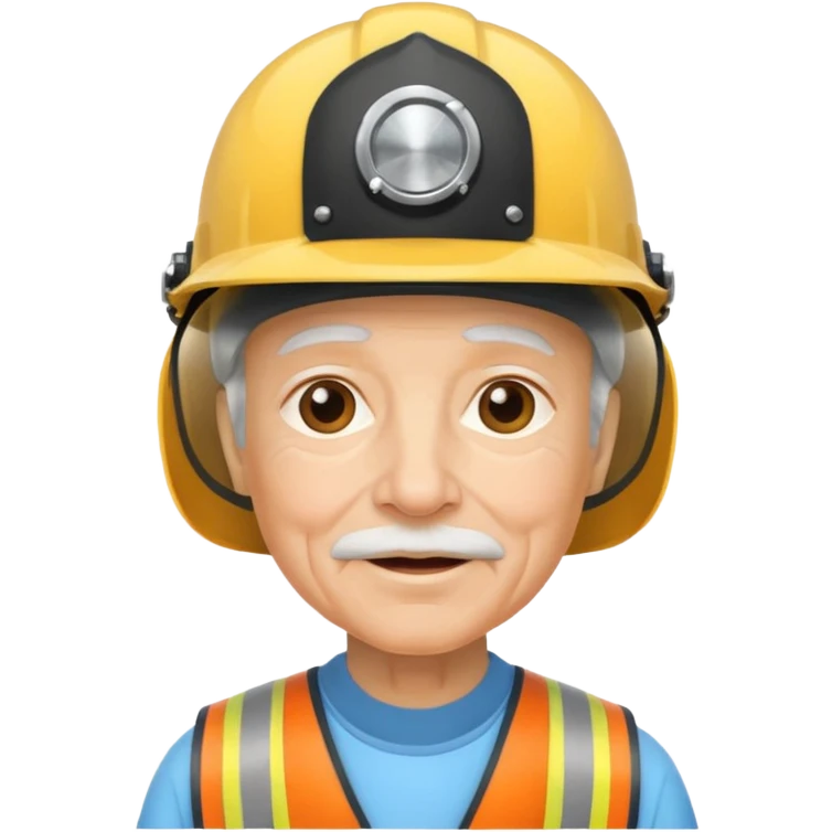 elderly with helmet emoji