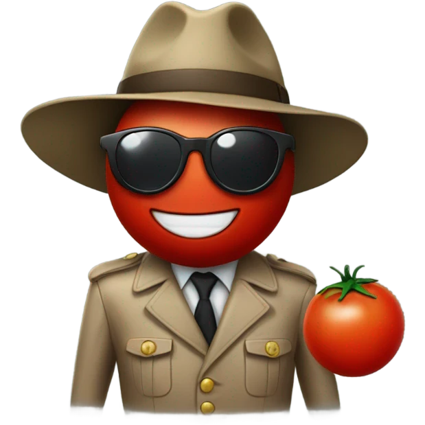 Tomato in a detective coat with sunglasses  emoji