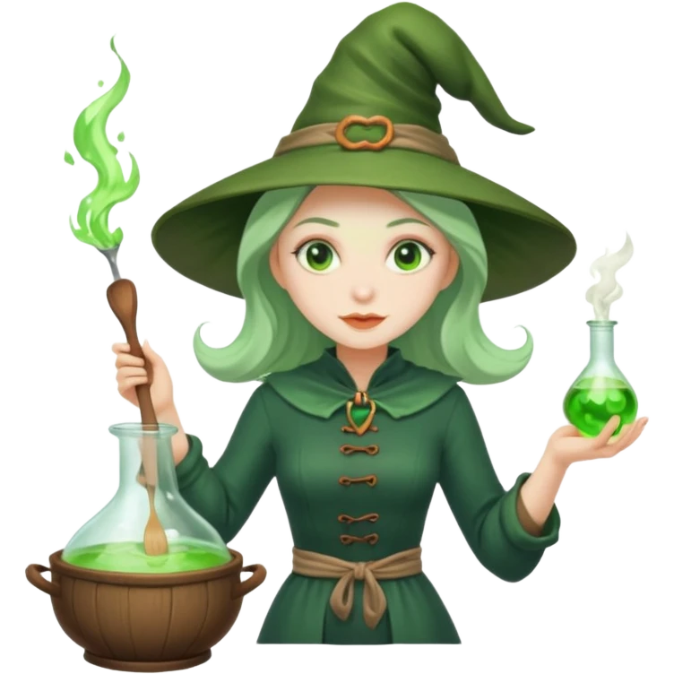 green witch cooking potion emoji
