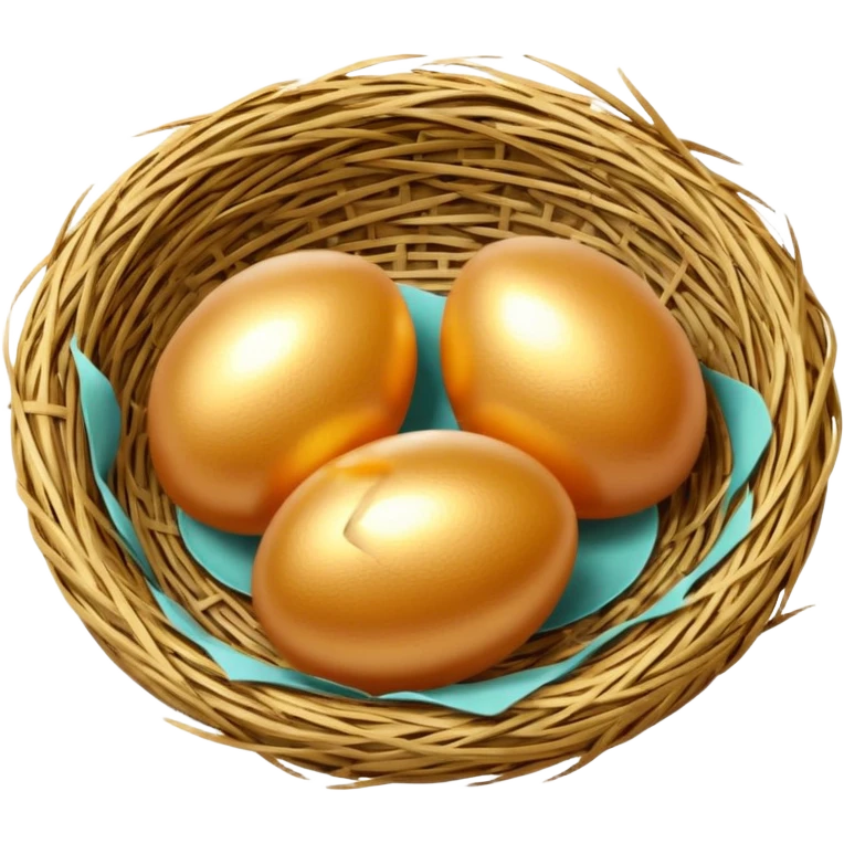 Golden eggs in a nest  emoji