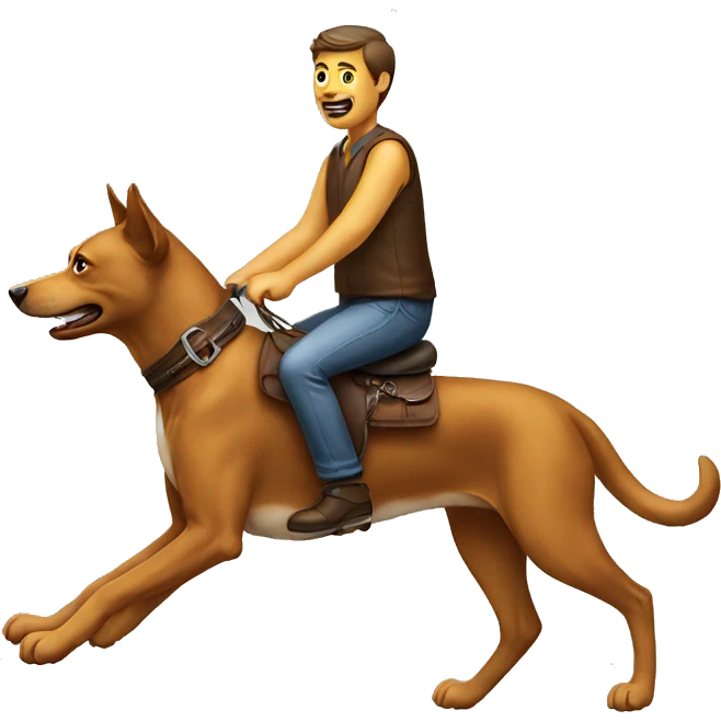 A man riding a dog emoji
