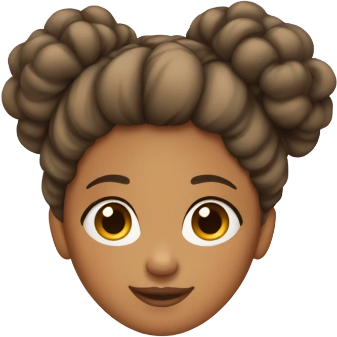 Tan girl with curly messy bun emoji