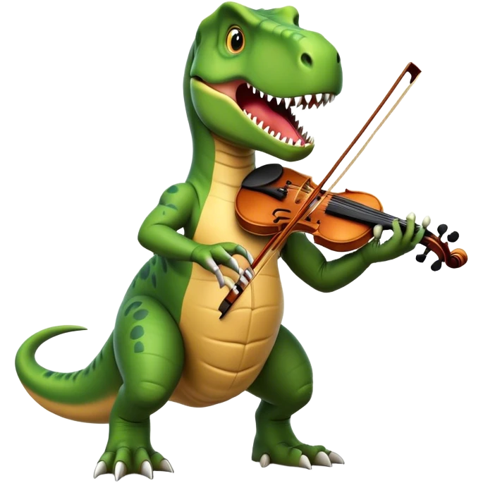 T rex playing violin emoji