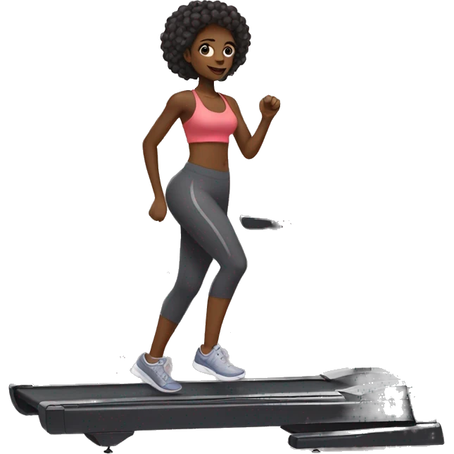 Black girl on treadmill  emoji