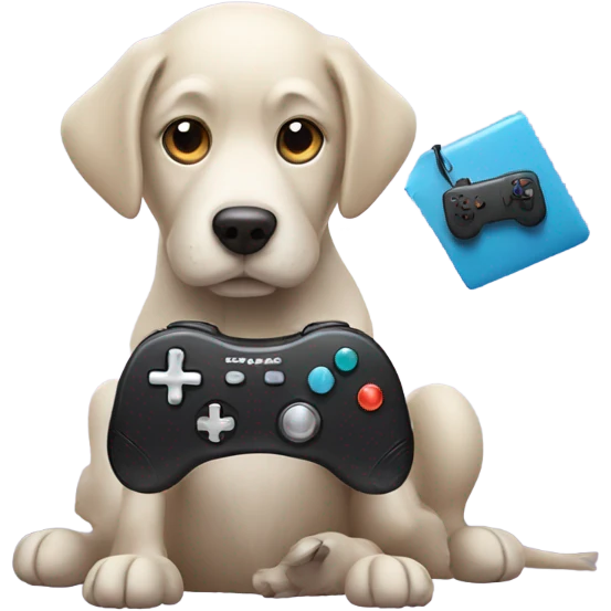 Dog with a game controller  emoji